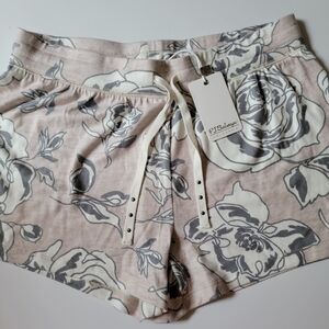 PJ Salvage Women's Floral Lounge Shorts Dust Pink Gray Peachy Soft M Pajamas
